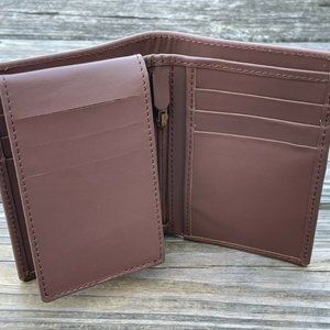 Long Wallet Handmade Brown Genuine Leather Card Holder Bi Fold Unisex Wallet